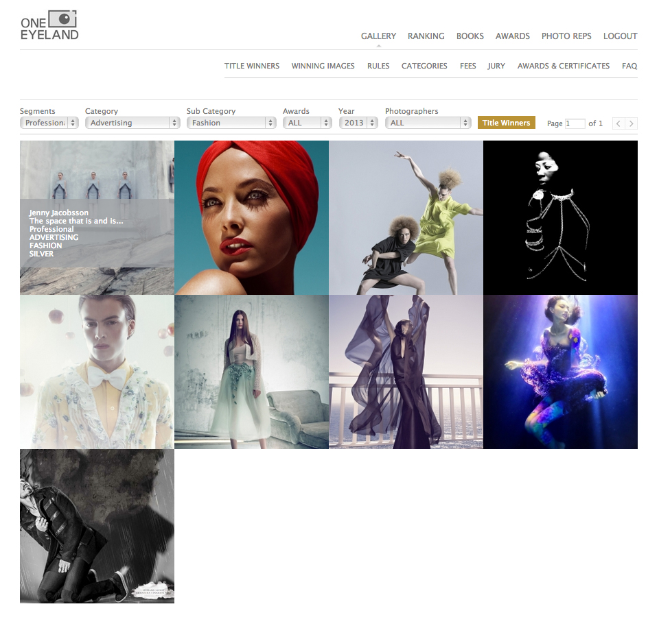 Winner of international One Eyeland Awards, category Advertising – Fashion