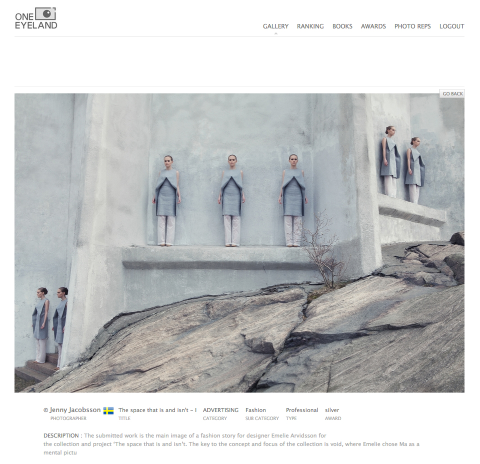 Winner of international One Eyeland Awards, category Advertising – Fashion