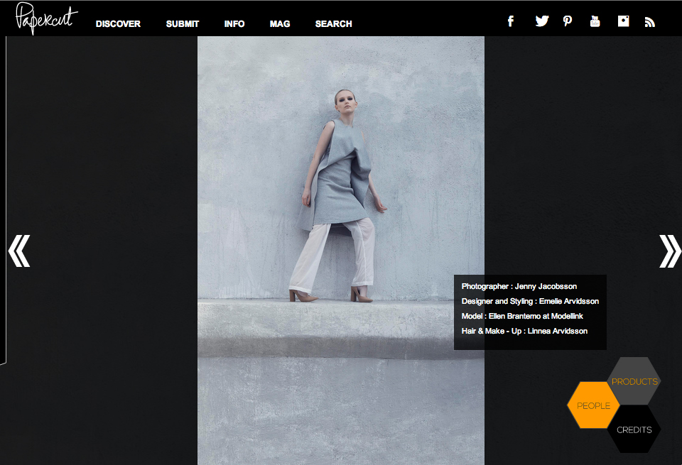 Fashion editorial in Papercut Magazine