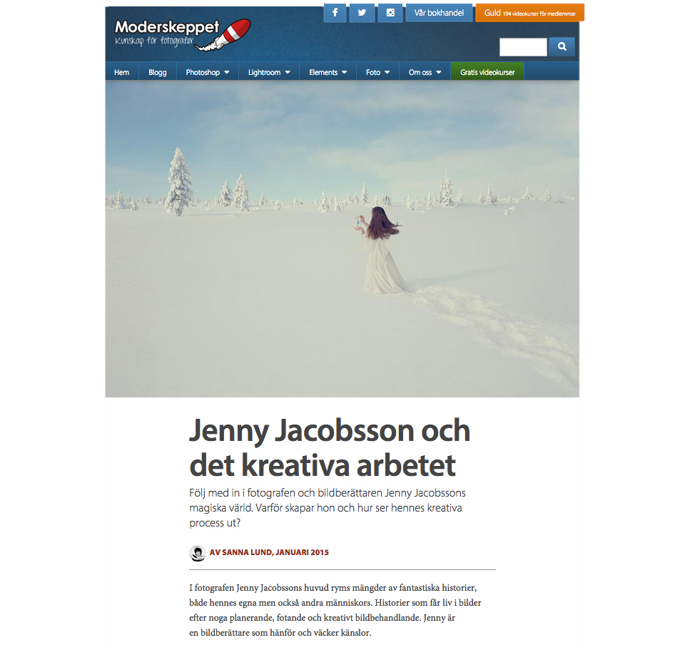 Interview and feature for Moderskeppet – Behind the creative work