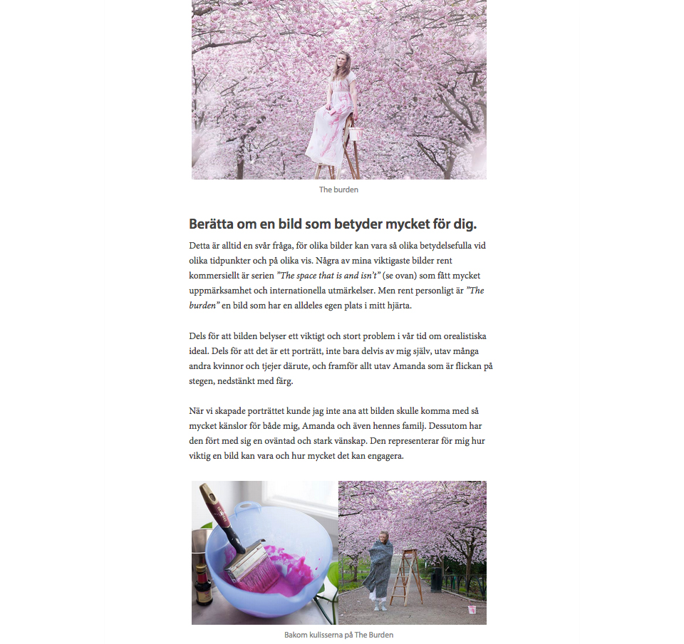Interview and feature for Moderskeppet – Behind the creative work