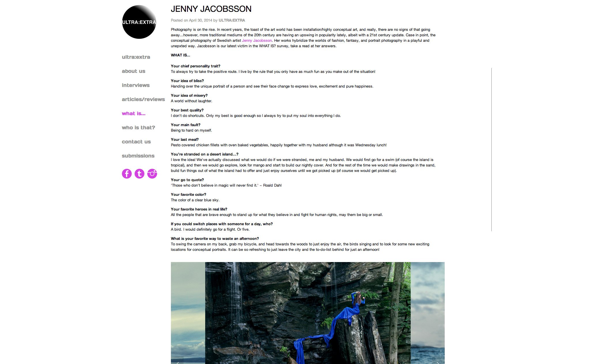 Feature and interview for ULTRA:EXTRA